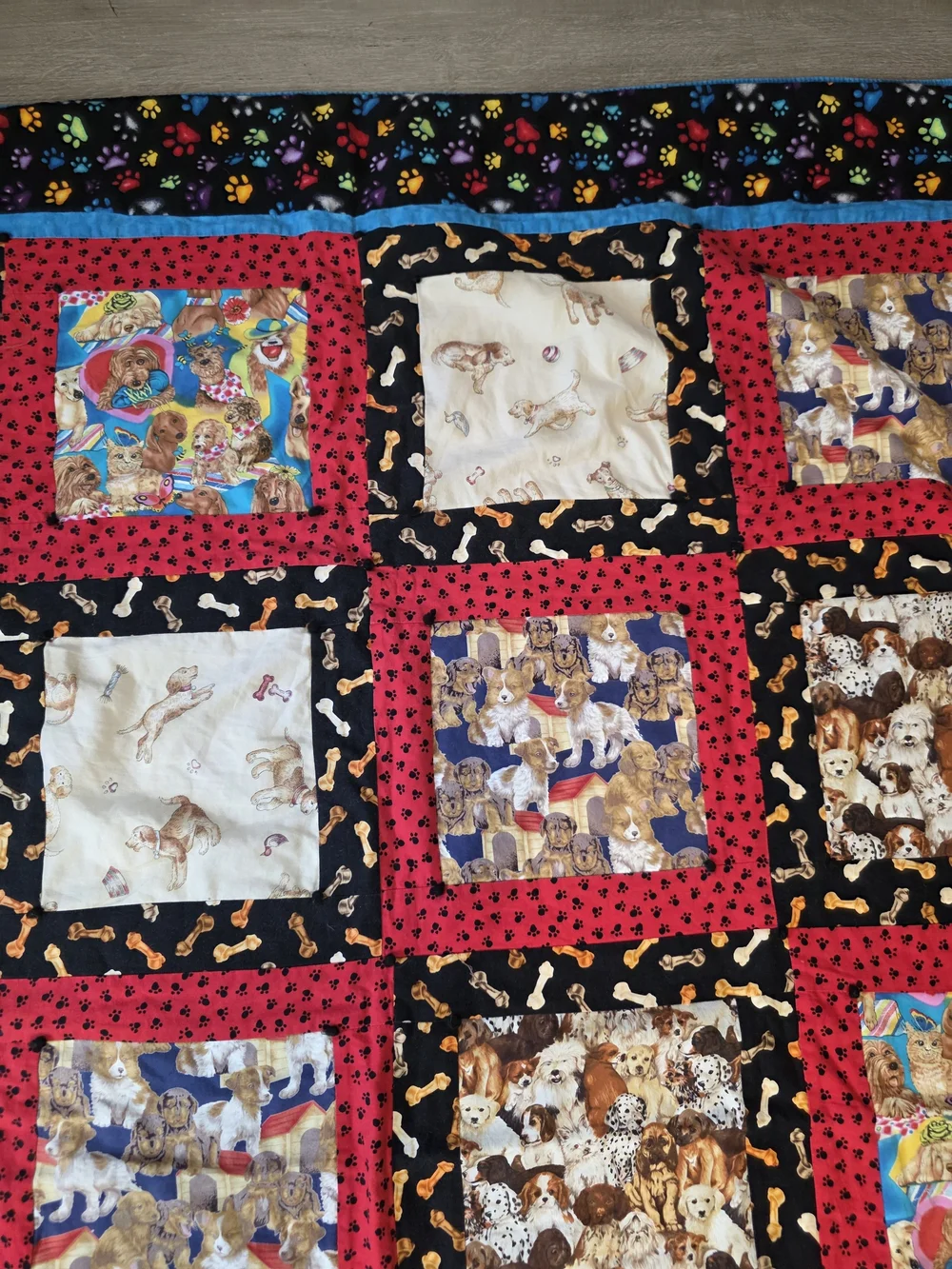 Sewing Dogs Handmade Dog Lover Quilt 52 x 63 Lap, Throw, Blanket, Gift